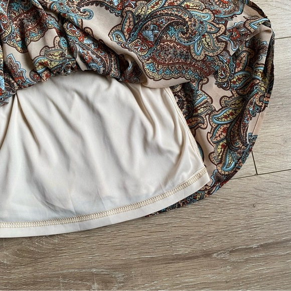 NWT Dex Dress paisley tiered smocked waist scoop neck dress medium - Picture 8 of 12